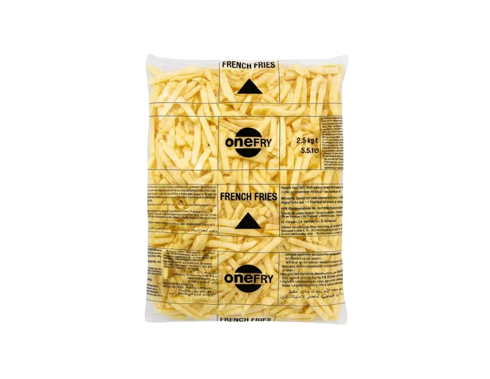 BATATA PALITO CONGELADA PRÉ FRITA 9 MM CORTE TRADICIONAL ONE FRY MCCAIN 2,5 KG (CX 6 PCT)